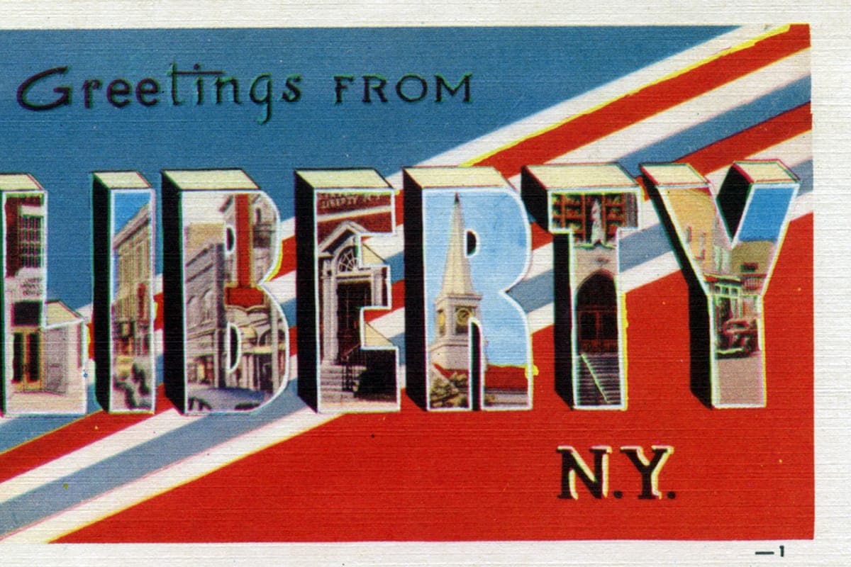 Vintage 'Greetings from Liberty, New York' postcard